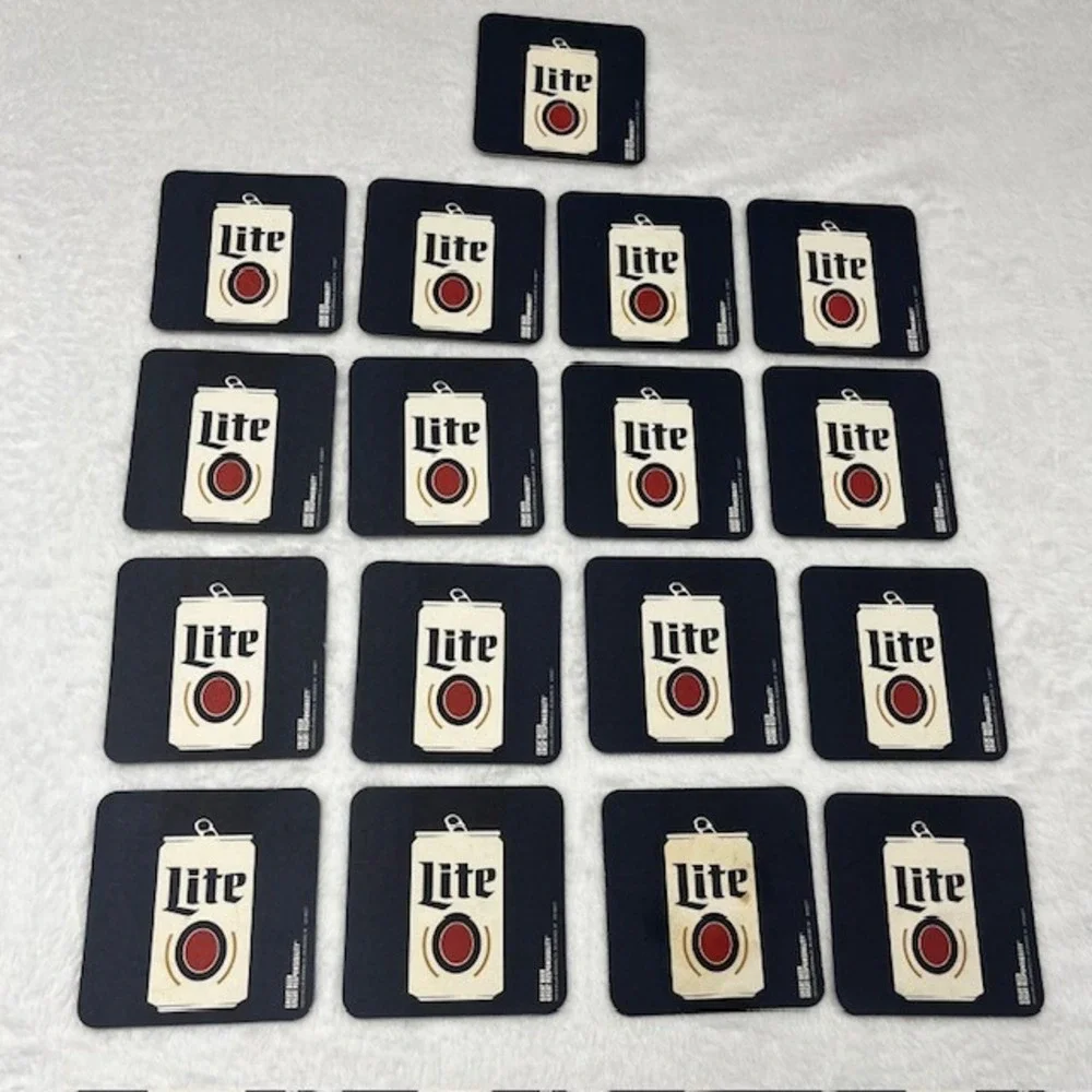 Miller Lite Beer Coasters Lot of 17 Statue of Liberty Stars Patriotic Barware